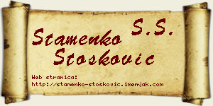 Stamenko Stošković vizit kartica